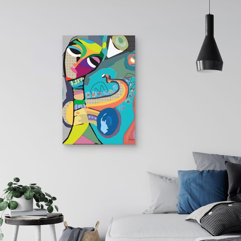 Music Saxist by Michele Glennon Canvas Art Print