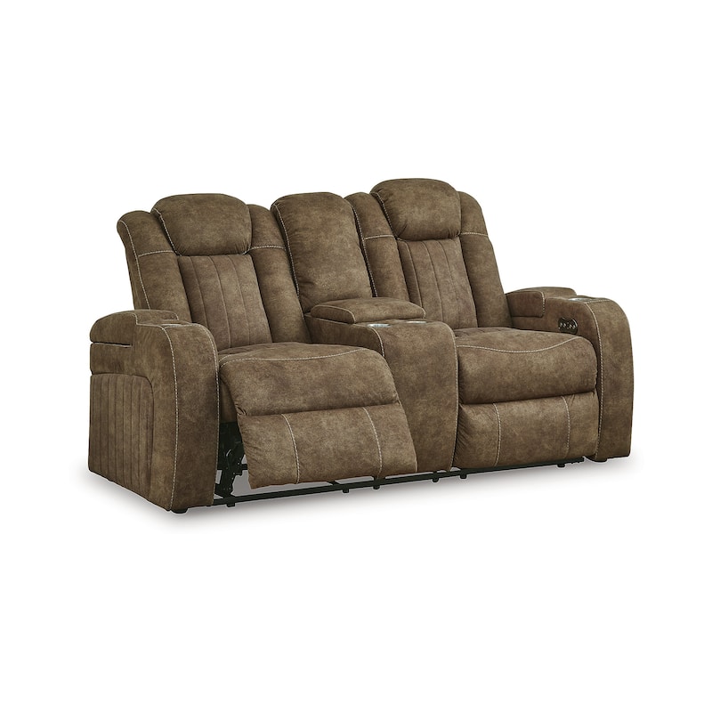 Signature Design by Ashley Wolfridge Brindle Power Reclining Loveseat - 75"W x 42"D x 42"H