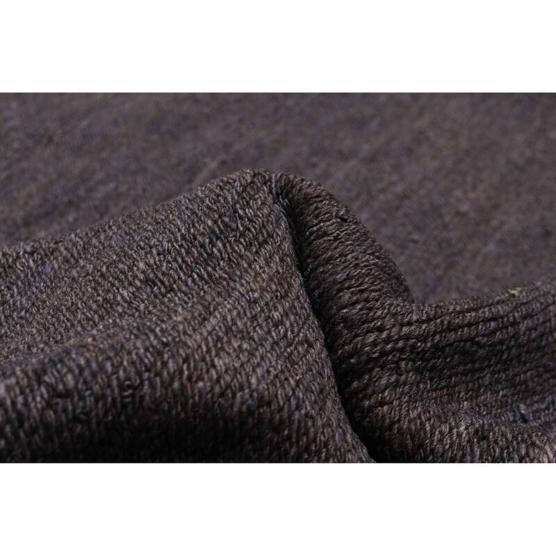 ECARPETGALLERY Flat-Weave Natural Navy Wool Tapestry Kilim - 6'4 x 8'4