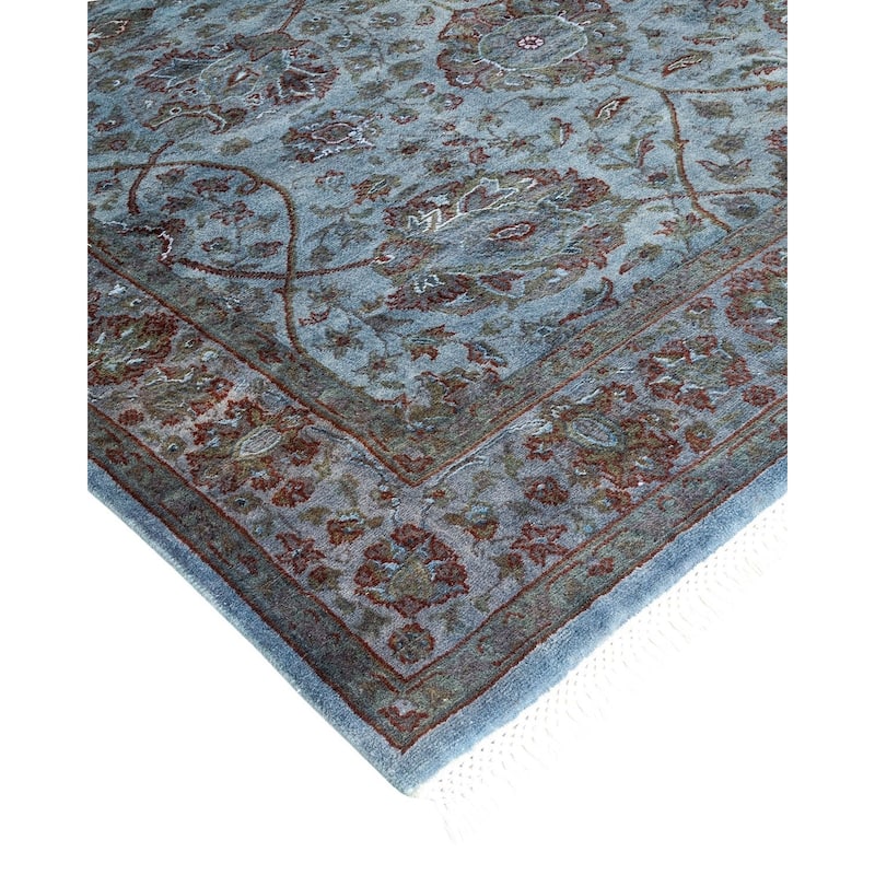 Overton Hand Knotted Wool Vintage Inspired Modern Contemporary Overdyed Gray Area Rug - 4' 1" x 6' 6"