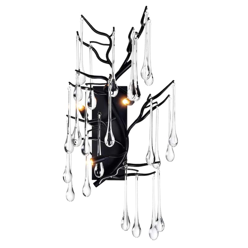 Anita 3 Light Black Wall Sconce - Black