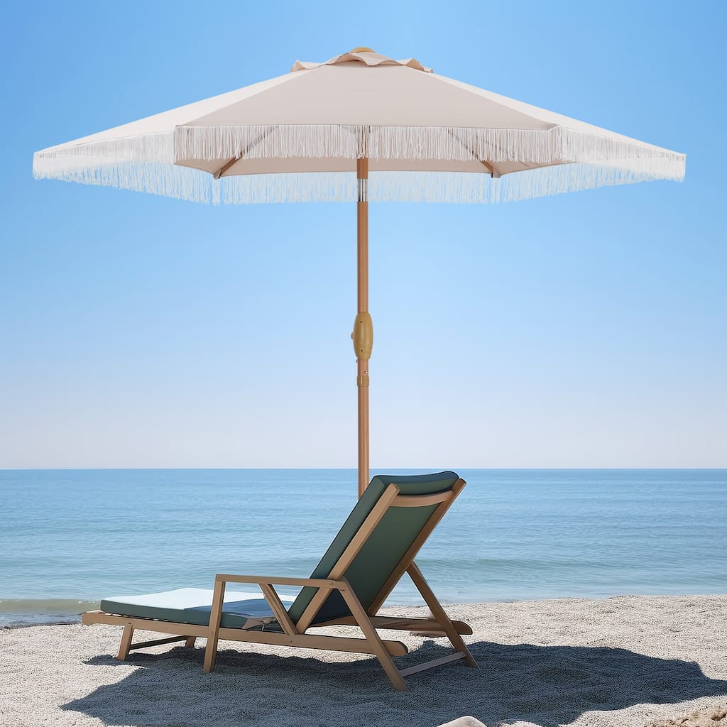 Autlaycil 7.5 ft Outdoor Umbrella Patio with Fringe.