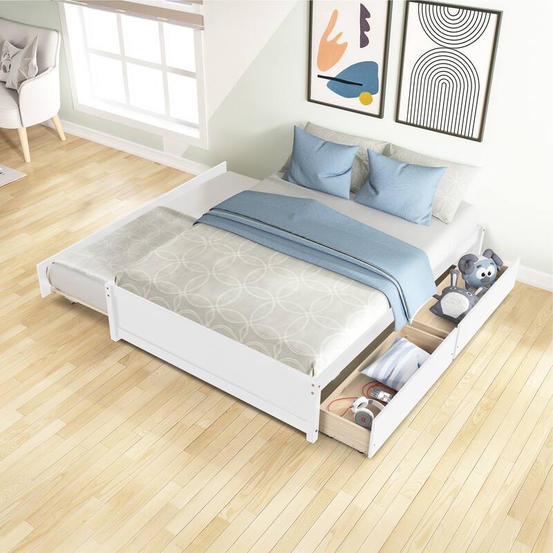 FULL Bed with Twin TRUNDLE and TWO DRAWERS