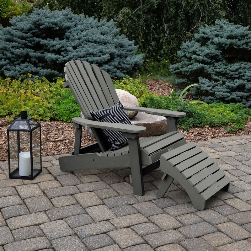 HIGHWOOD Folding and Reclining Adirondack Chair with Folding Ottoman