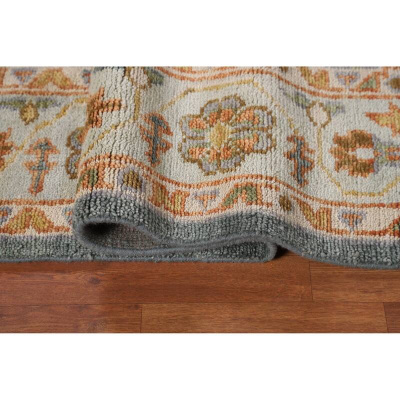 Geometric Grey Heriz Serapi Rug Hand-Knotted Traditional Wool Carpet - 8'1"x 9'11"