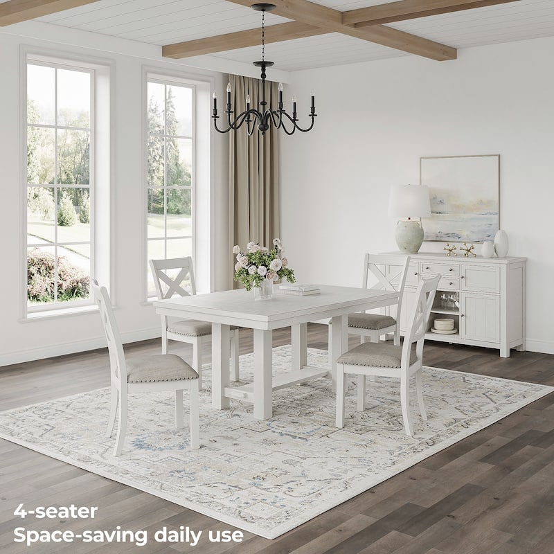 Signature Design by Ashley Robbinsdale Antique White Rectangular Dining Extension Table - 42"W x 86"D x 30"H