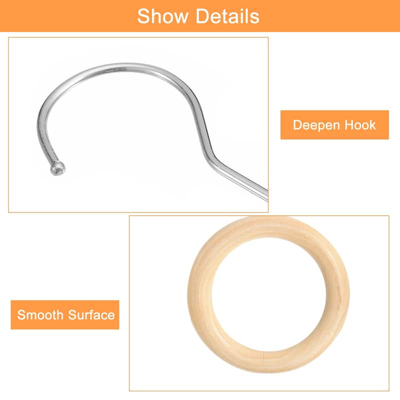 Scarf Ring Hanger Wooden Circle Scarf Holder Hook