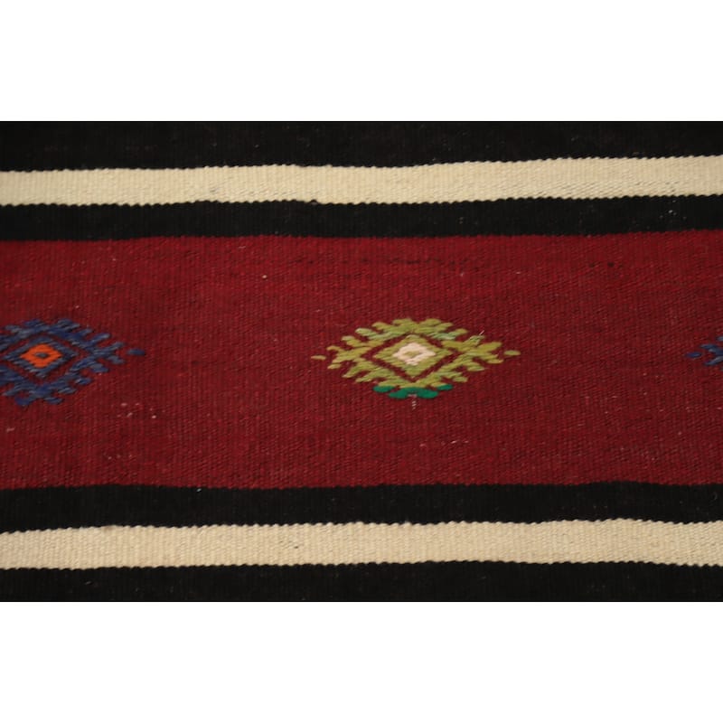 Hand Woven Oriental 100% Wool Carpet Southwestern Tribal Red Kilim Area Rug - 10' 2'' X 5' 10''