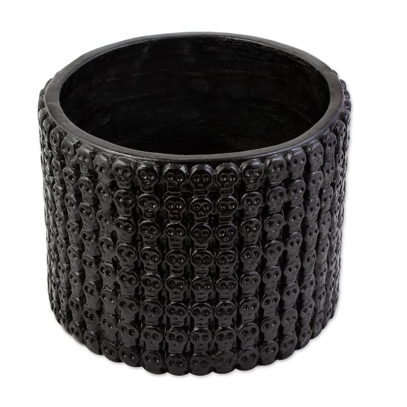 Novica Handmade Tzompantli Ceramic Flowerpot