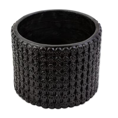 Novica Handmade Tzompantli Ceramic Flowerpot