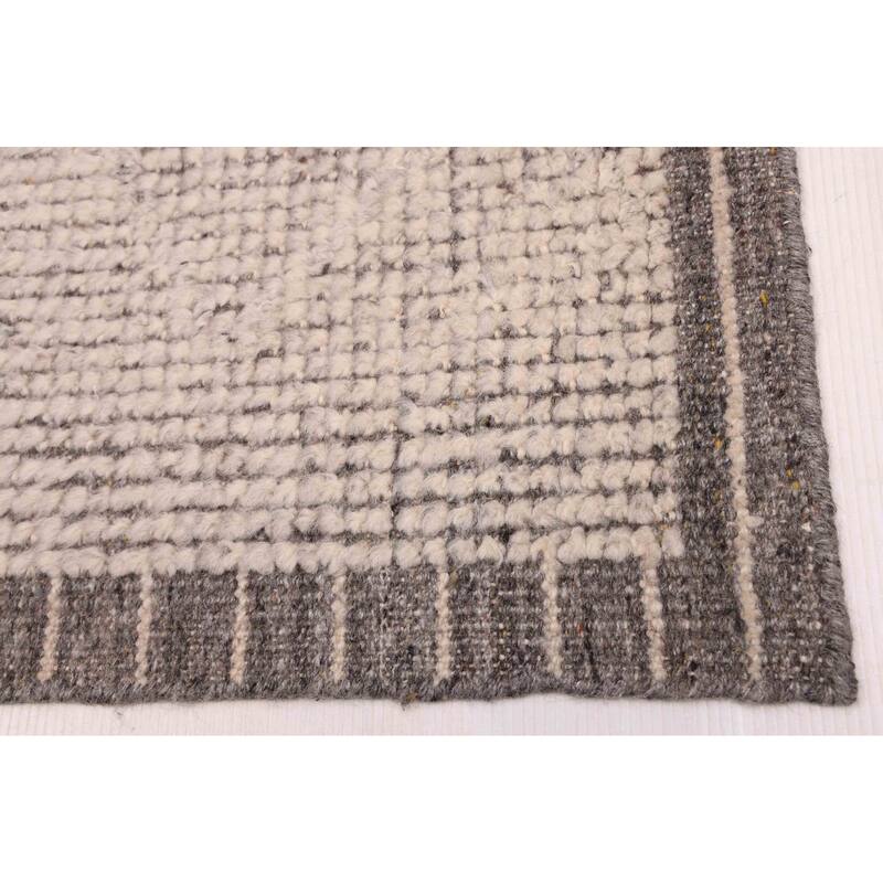 ECARPETGALLERY Hand-knotted Looma Light Grey Wool Rug - 8'3 x 10'2