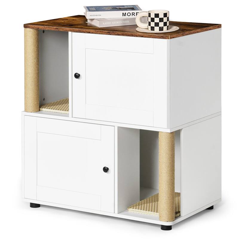 Cat Litter Box Enclouse,Cat Litter Box Enclosure for 2 Cats,Cat Litter Cabinet,Litter Box Enclosure with Shelve