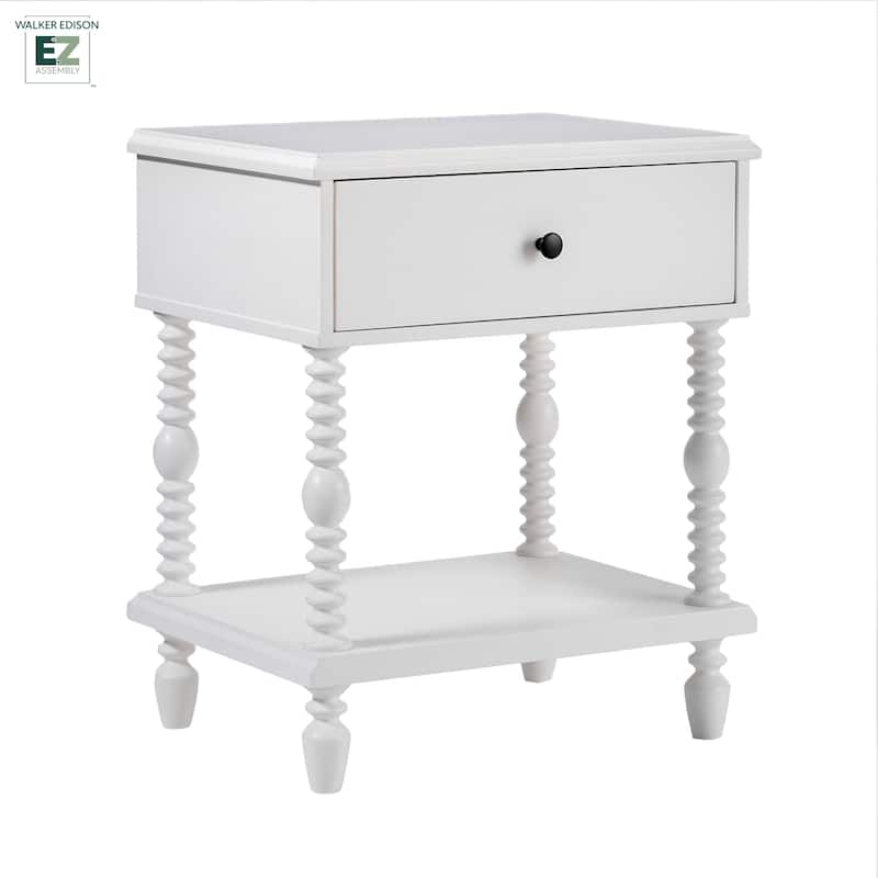 Walker Edison Easy Assembly Solid Wood 1-Drawer Nightstand