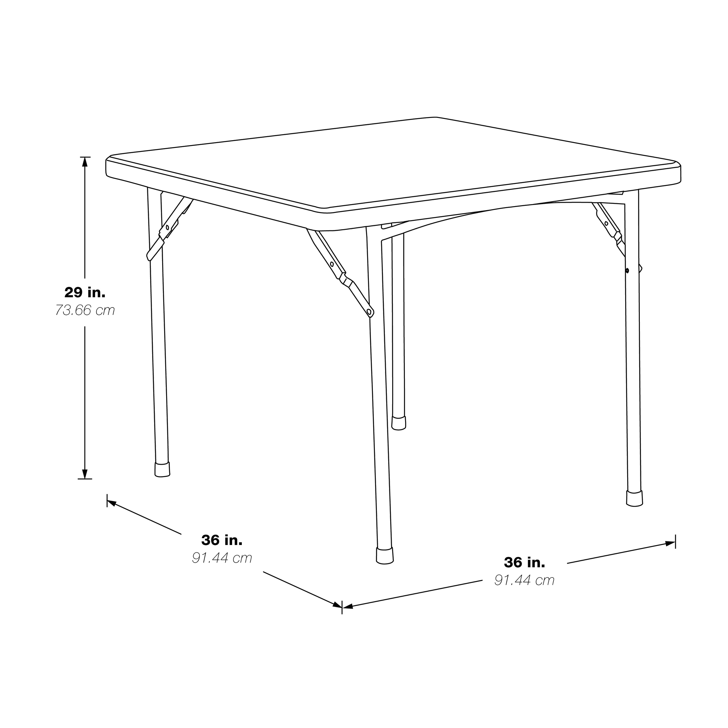 Office Star 36 inch Square Multi purpose Plastic Folding Table