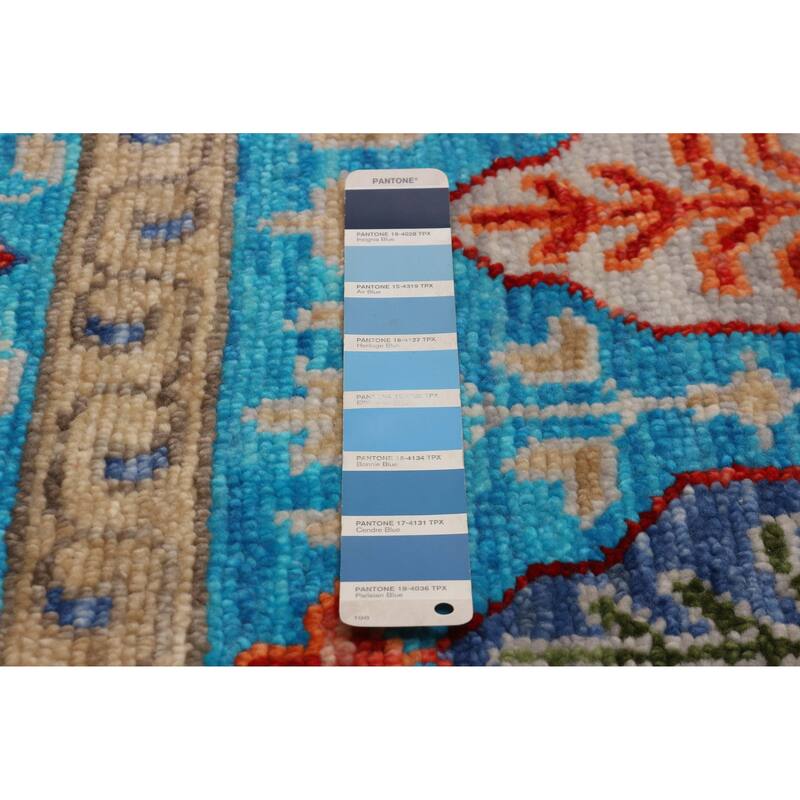 ECARPETGALLERY Hand-knotted Mamluk Turquoise Wool Rug - 9' 2" x 12'