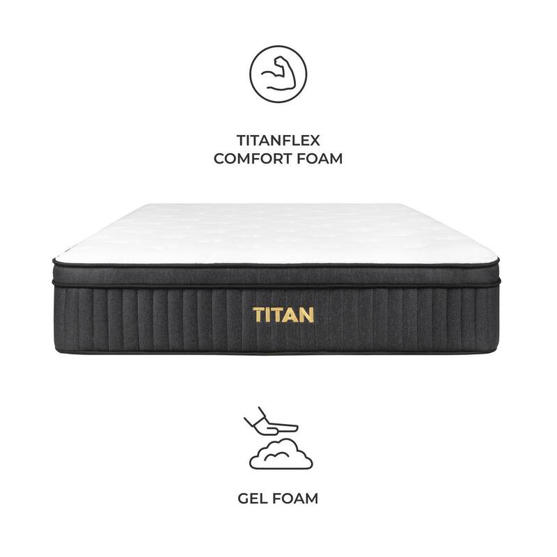 Brooklyn Bedding Titan 13" Hybrid Luxe Mattress for Plus Size Sleepers with Cooling Cover