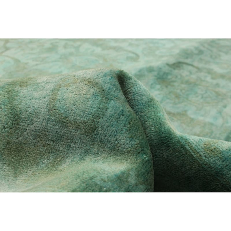ECARPETGALLERY Hand-knotted Vibrance Teal Wool Rug - 6'0 x 8'6