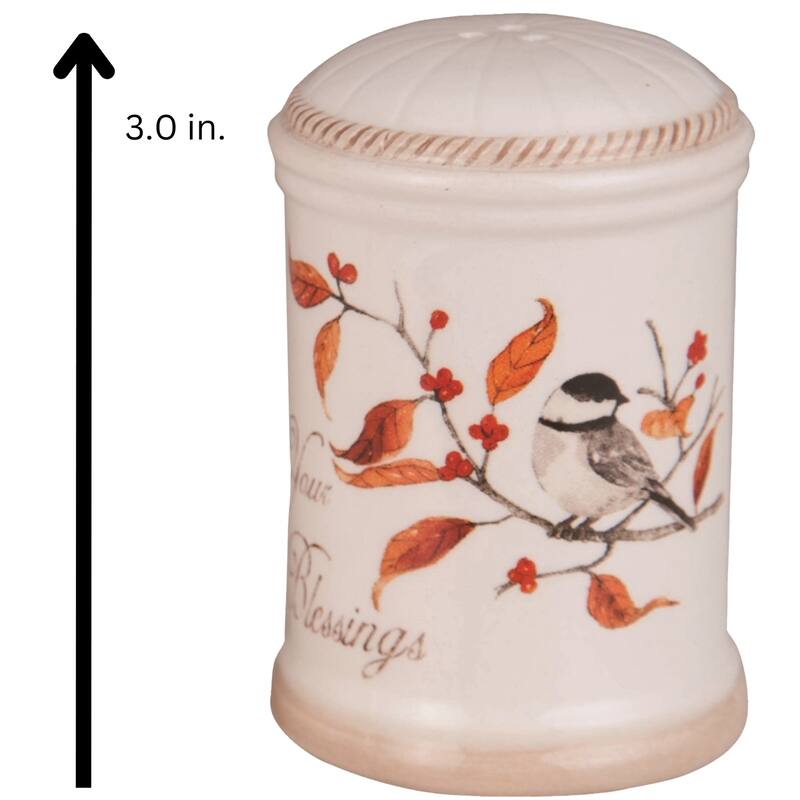 Transpac Dolomite 3 in. Multicolor Harvest Long Tail Bird Salt and Pepper Shaker Set of 2