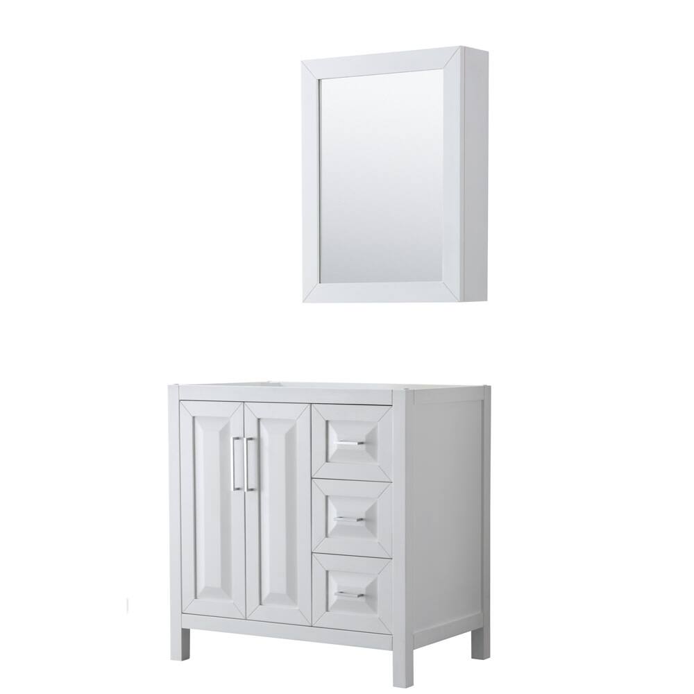 Wyndham Collection Daria 35" Single Free Standing Vanity Cabinet -