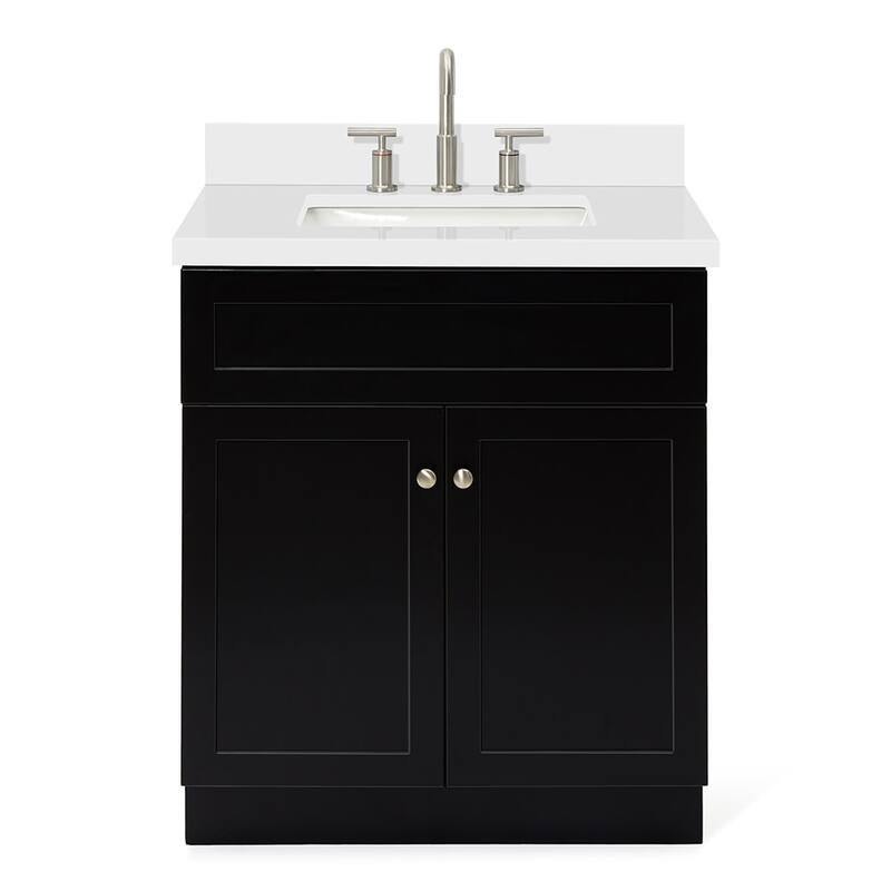 Ariel F031SWQRVO Hamlet 31" Free Standing Single Basin Vanity Set with - Black / Pure White Top - Anthracite Finish