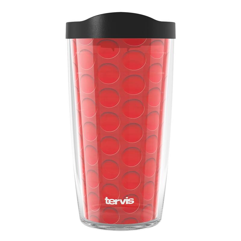 Tervis Golf Clubhouse Collection Hi-Viz Red Made in USA Double Walled Insulated Travel Tumbler, Classic - 16oz