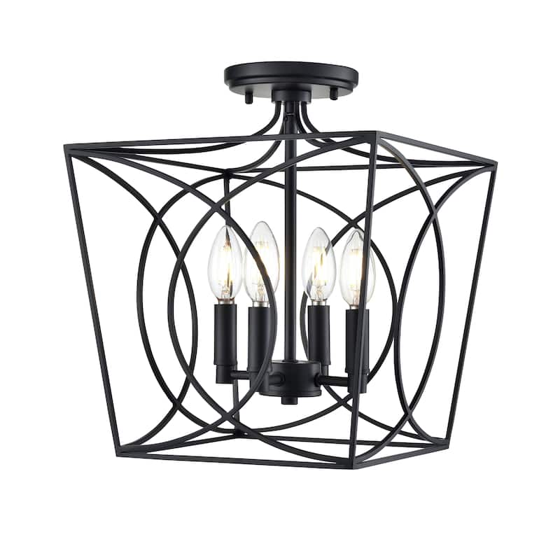 Tracy 4-Light Semi-Flush Ceiling Mount - Matte Black