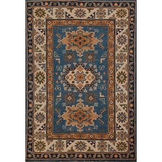 Traditional Blue Kazak Foyer Rug Hand-Knotted Bedroom Wool Carpet - 2'9 ...