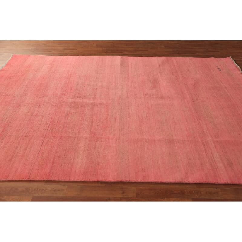 Pink Gabbeh Oriental Area Rug Handmade Wool Carpet - 6'8" x 9'6"