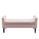 Porthos Home Brett Velvet Storage Bench with Rubberwood Legs