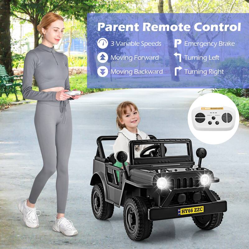 Gymax 12V Kids Ride on Truck Car w/Remote Control Threaded Wheels 3
