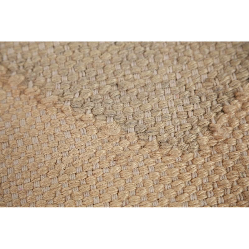 Hand Woven Oriental 100% Jute Carpet Southwestern Modern Peach Kilim Area Rug - 9' 5'' X 8' 4''