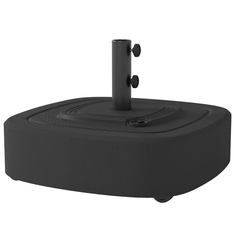 Outsunny Patio Umbrella Base with Wheels, Umbrella Stand with 110 lbs. Sand or 86 lbs. Water Filled