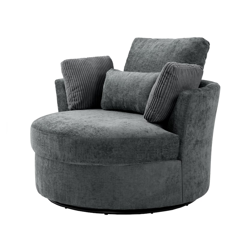 Modern Swivel Chair with Pillows for living room
