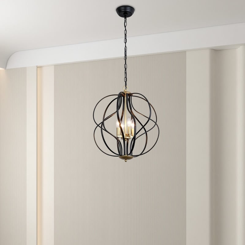 セール 海外 Maxax 4 - Light Unique Geometric Chandelier Wrought Iron パーツ