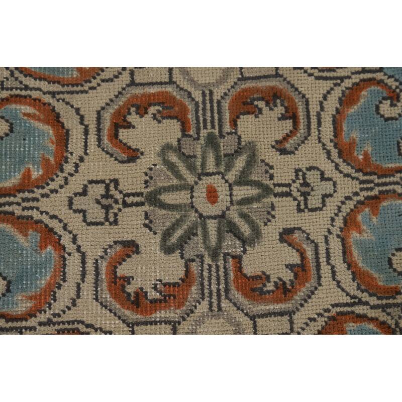 Blue Tabriz Vintage Persian Area Rug Handmade Traditional Wool Carpet - 9'7" x 12'8"