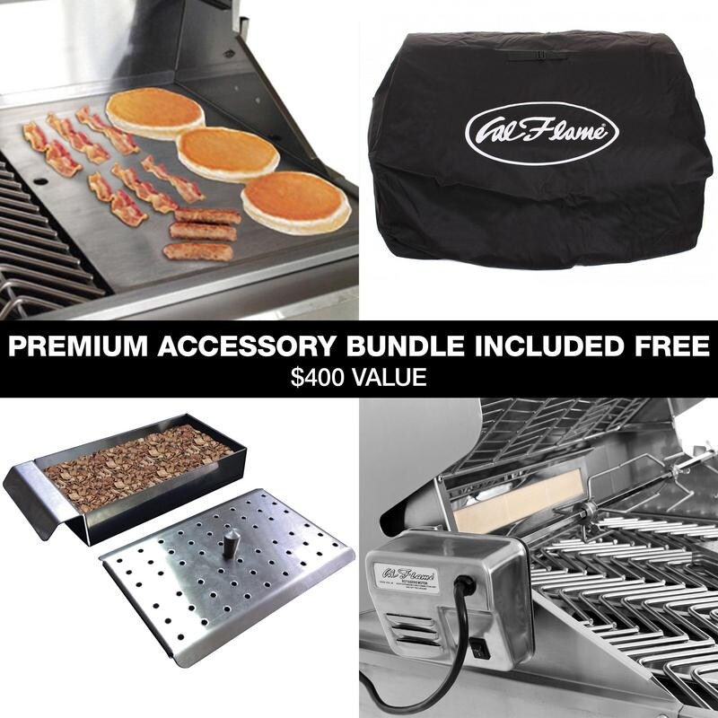 Cal Flame 2-Piece BBQ Island and Side Bar with 32-Inch Cal Flame Propane Gas BBQ Grill - Image 8