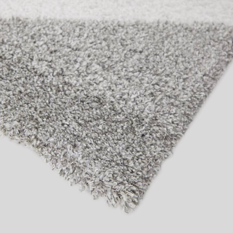 Merril Mid-century Modern Color Block Shag Area Rug