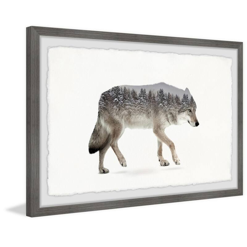 Wolf Framed Print - Art Nouveau Forest Animal Wall Decor - HomeStock Painting