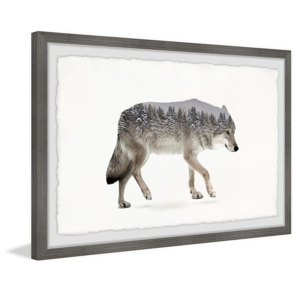 Wolf Framed Print - Art Nouveau Forest Animal Wall Decor - HomeStock Painting