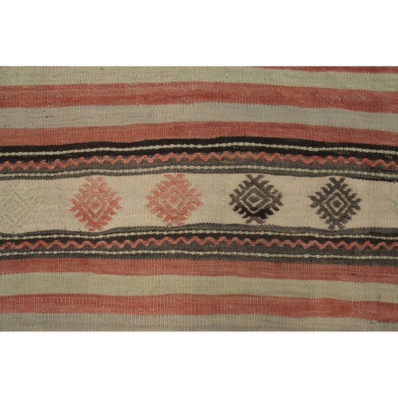 Hand Woven Oriental 100% Wool Carpet Southwestern Tribal Multi-Colored Kilim Area Rug - 9' 9'' X 5' 0''