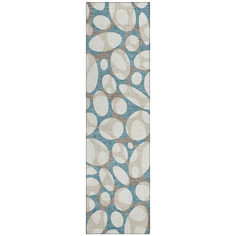 Machine Washable Indoor/ Outdoor Contemporary Saline Chantille Rug