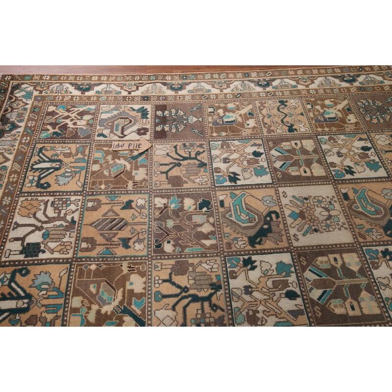 Garden Design Bakhtiari Vintage Persian Area Rug Handmade Wool Carpet - 6'6" x 9'9"