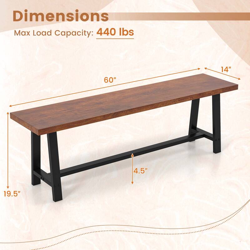 Costway 1/2 PCS 60" Dining Bench 3 Person Entryway Shoe Bench with