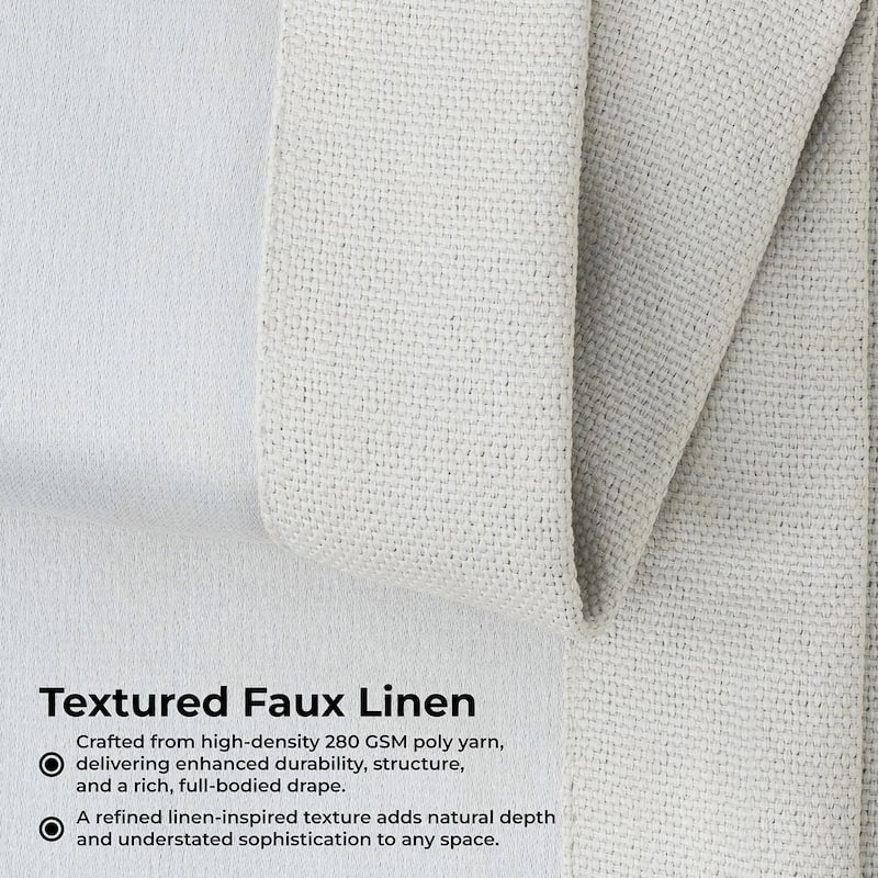 Exclusive Fabrics Textured Faux Linen Extra Wide Curtains Rod Pocket Single Panel (1 Panel)