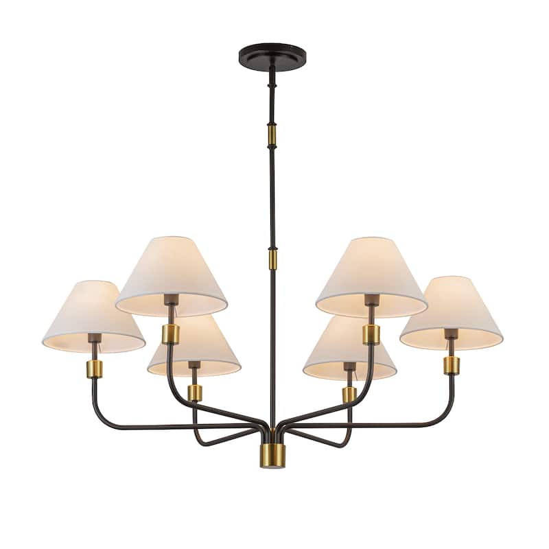 Artcraft Providence Chandelier - Black with Brushed Brass Accent