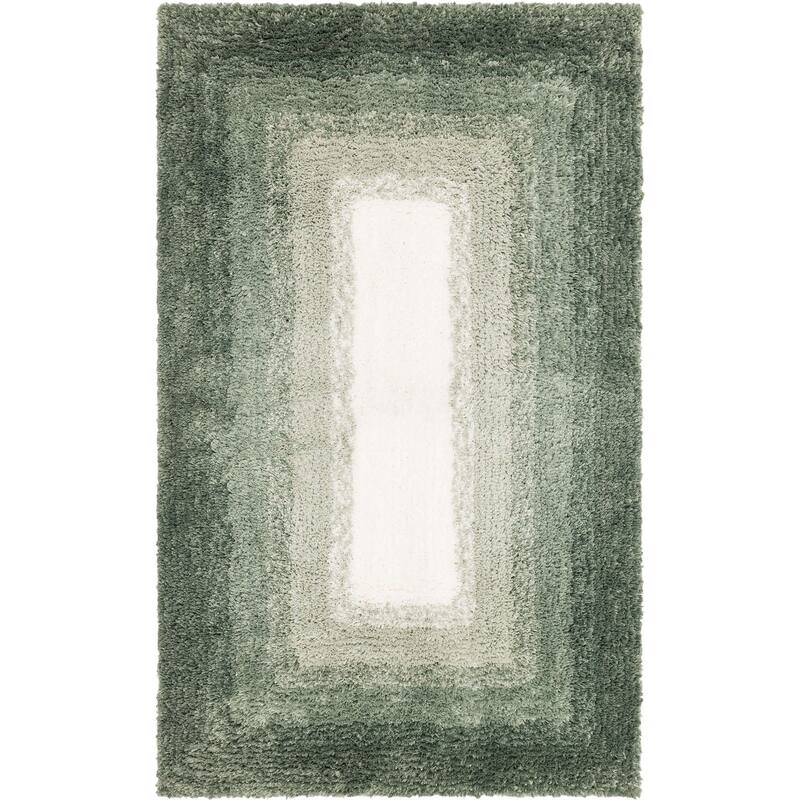 Mohawk Home Machine Washable Ombre Border Bath Rug - 2' 3" x 3' 9" - Eucalyptus