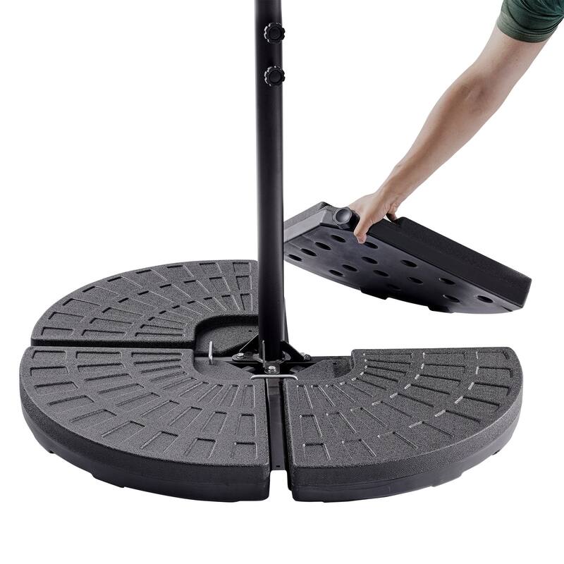 Javlergo 3-in-1 Heavy Duty Umbrella Base Stackable Sand & Water Fillable Patio Weights Portable HDPE Stand for Outdoor Umbrellas - 03-Black