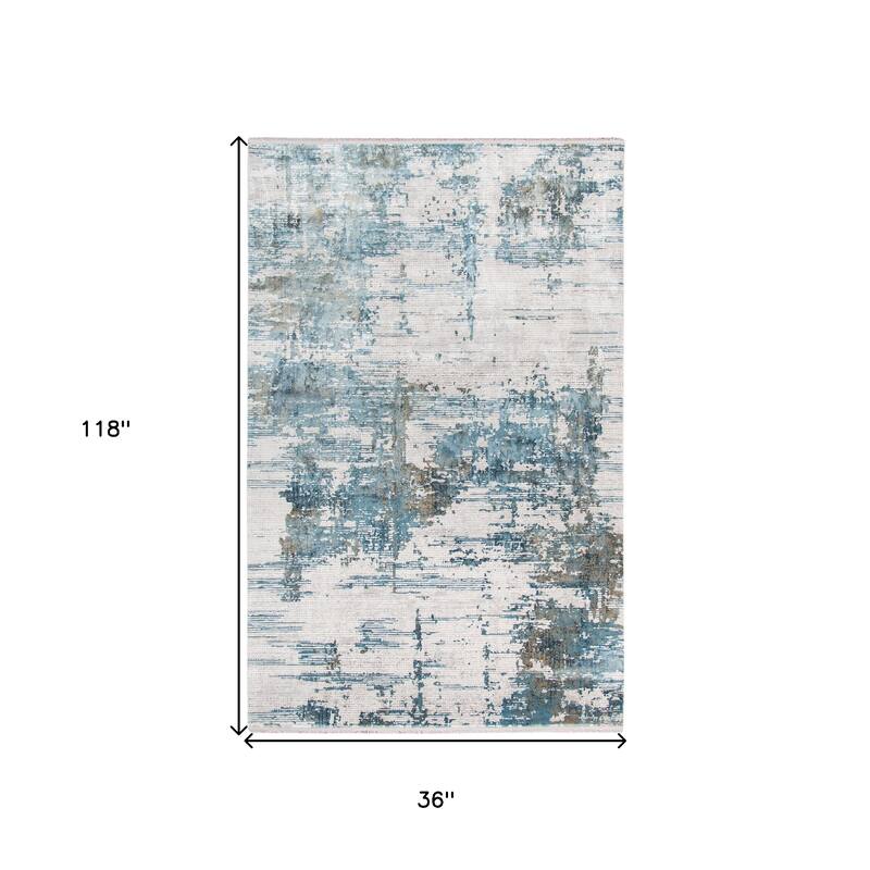 HomeRoots Abstract Contemporary Rectangle Area Rug