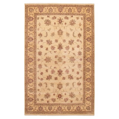 ECARPETGALLERY Hand-knotted Jamshidpour Cream Wool Rug - 6' 7" x 10' 3"