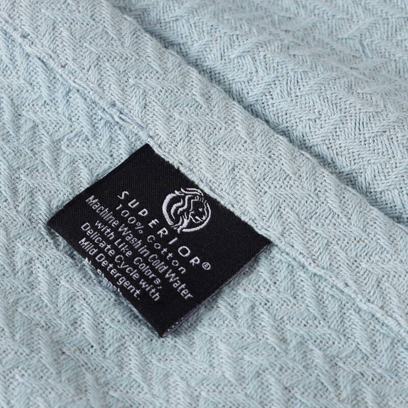 Superior Nobel Cotton Textured Chevron Lightweight Woven Blanket